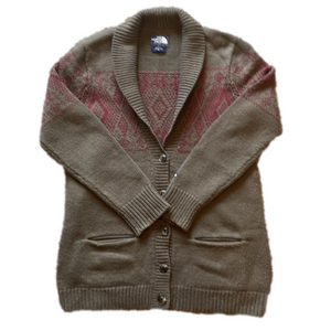 The North Face Jacquardigan Woman's Medium Heavy Knit Button Down Sweater